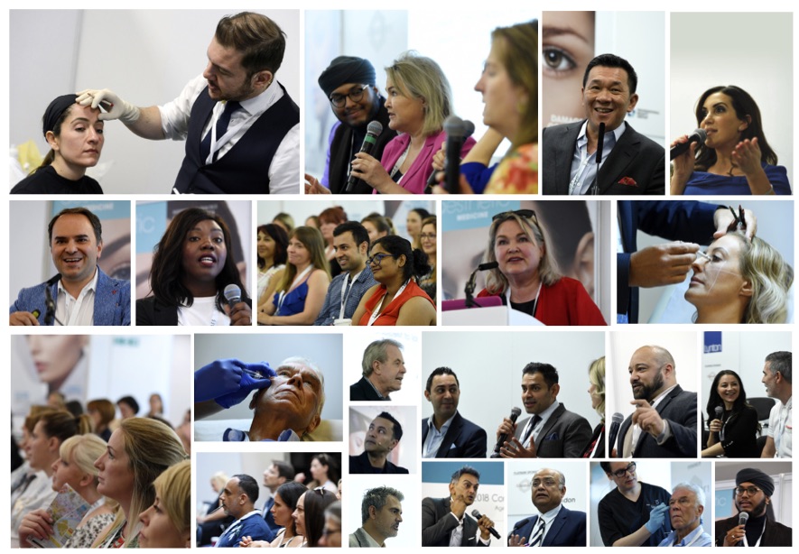 Collage of images from Aesthetic Medicine Live education conferences 